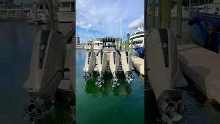 Firing Up🔥QUAD 600hp🐴 Mercury V12 Engines on HCB yacht #engine #boat #centerconsole