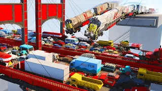 Train vs Bridges with Traffic | Teardown