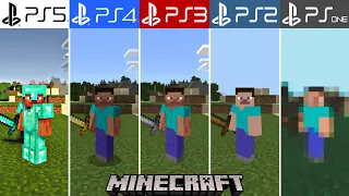 PS5 vs PS4 vs PS3 vs PS2 vs PS1 | MINECRAFT - Generations and Graphics Comparison (4k 60fps)