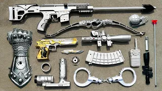 Warriors War Weapon collection, Sniper Rifle, Revolvers, Gauntlet, Handcuff, Dragon Pistol,Bow arrow