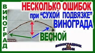 🍇  Ошибки при подвязке. Сухая подвязка винограда весной. Как правильно подвязать плодовые стрелки.