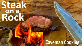 Steak On A Rock! Primitive Cooking Technique