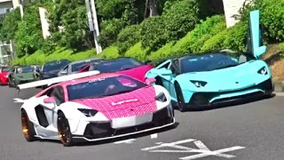 【大黒PA】スーパーカー加速サウンド／Supercars sound in Japan. Aventador,Huracan,355,458 more