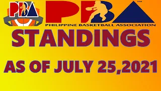 PBA STANDINGS AS OF JULY 25, 2021