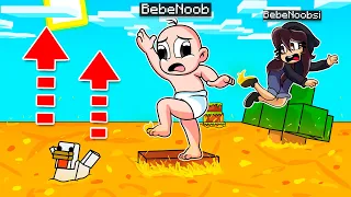 BEBE NOOB JUEGA MINECRAFT PERO LA LAVA SUBE CADA SEGUNDO! 🔥😱 ¿SOBREVIVIRA? NOOB VS LAVA