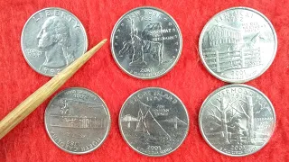 #SORTE SUA SE POSSUIR ESTAS CINCO MOEDAS QUARTER DOLLAR  ESTADOS 2001, ASSIM VOCÊ TEM O SET COMPLETO