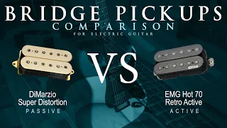 DiMarzio SUPER DISTORTION vs EMG HOT 70 RETRO ACTIVE - Bridge Guitar Pickup Comparison Tone Demo