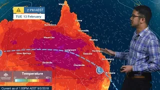 ⚠Weather Update: Heatwave in Queensland, 9 February 2018