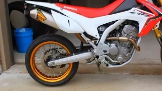 2014 Honda CRF250L SUPERMOTO FMF Powerbomb Header Before & After