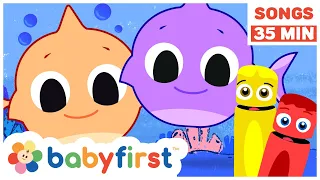 Baby Shark Song w Color Crew | Best Nursery Rhymes Compilation | BabyFirst TV Songs for Children