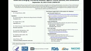 New & Emerging Tickborne diseases: Agents, clinical features & surveillance