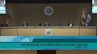 Malibu City Council Meeting October 28, 2019