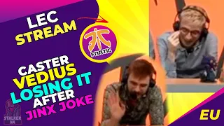 LEC Caster Vedius LOSING IT After Drakos Jinx Joke 👀 [FUNNY]