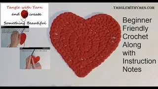 Large Crochet Heart Worked in 4 Rounds- with Instruction notes - Beginner Friendly