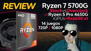 Review Ryzen 7 5700G / iGPU VEGA8 / RX 6600 XT / en 14 juegos 720/1080P y con Overclock