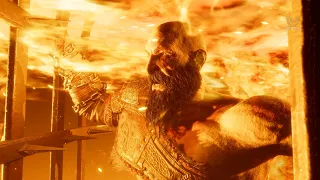 Kratos Sets Himself on fire in the Chamber of Sacrifice - God of War Ragnarok Valhalla