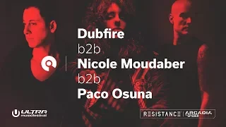 Dubfire b2b Nicole Moudaber b2b Paco Osuna @ Ultra 2018: Resistance Megastructure - Day 2 (BE-AT.TV)