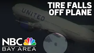 Watch: Moment tire falls off United plane after takeoff from SFO