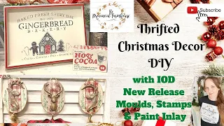 Thrifted Christmas Decor DIY using IOD New Release Paint Inlay, Moulds and Stamps