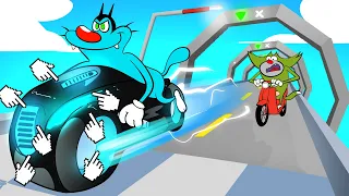 Roblox Bike Race Clicker Challenge With Oggy And Jack | Rock Indian Gamer |