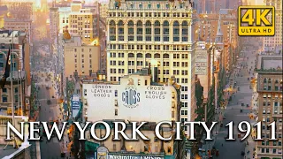 A TRIP THROUGH NEW YORK CITY IN 1911 | NEW COLOR VERSION 2024 | SOURCE: MoMA FILM | 4K UHD 60fps