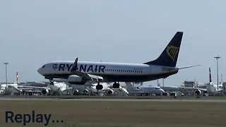 Extreme hard landing Ryanair Boeing 737-8AS at Lisbon Airport 30/04/2023