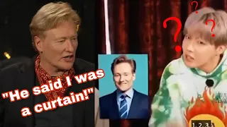 Conan O’ Brien reacts to J-hope accidentally calling him “curtain”