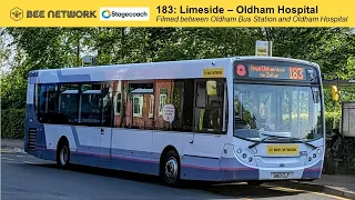 Squeaky brakes! Bee Network - Stagecoach Manchester 183 service between Oldham and Oldham Hospital