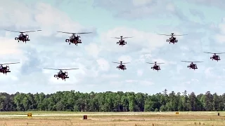 AH-64 Apache Helicopters Mass Launch