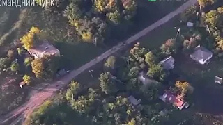 ukrainian RAM II kamikaze drone. hits the russian air defense system