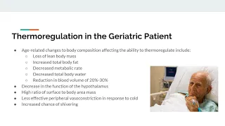 Thermoregulation in the Elderly