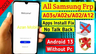 Samsung Android 13 Ui 5.0 Frp Bypass | A03/A03s/A02 Unlock Without Pc | Google Assistant Not Working