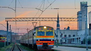 🇱🇻Trains in the evening station Riga during construction of Rail Baltica