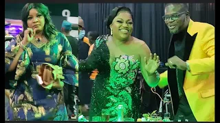 Lovely Couple! Funke Akindele Dance With Her Husband As Omotola Jalade Storms RMD Birthday Party