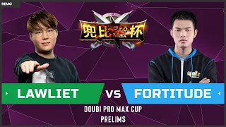 WC3 - Doubi Pro Max Cup - Prelims: [NE] LawLiet vs. Fortitude [HU]