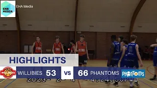 Willibies U18A (53 vs 66) Elite Phantoms Boom U18B (04/02/2023)