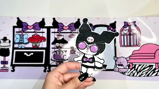 [무료도안]💜paperdiy💜sanrio 산리오 쿠로미 드레스룸 꾸미기 스티커 kuromi dress room deco sticker  #asmr