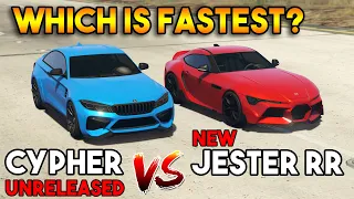 GTA 5 ONLINE : CYPHER VS JESTER RR (WHICH IS FASTEST?)