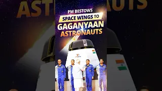 PM Modi bestows astronaut wings on the Gaganyaan crew. Watch Glimpses | #shorts