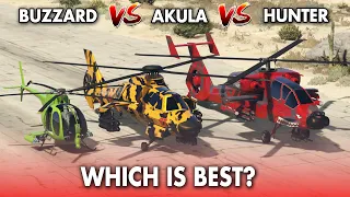 GTA 5 ONLINE WHICH IS BEST: BUZZARD VS AKULA VS HUNTER