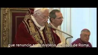 Renúncia de Bento XVI - anúncio diante dos Cardeais, no Consistório (legendado em Português)