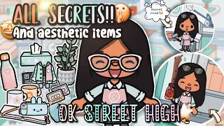 😱🤫 ALL SECRETS!! in OK STREET HIGH and *AESTHETIC ITEMS* || Toca boca | Roleplay with voice 🗣️