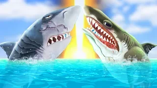 МЕГАЛОДОН ПРОТИВ МЕГАЛОДОНА, БИТВА АКУЛ | Hungry Shark Evolution против Hungry Shark World