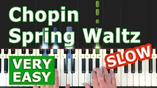 Chopin - Spring Waltz (Mariage d'Amour) - SLOW VERY EASY Piano Tutorial - (Synthesia)