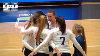 2016-11-26 TWU Women's Volleyball Highlights vs UBC