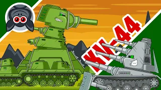 KV-44 vs Panzer-3-MS. Steel Monster vs Super Mutants. Cartoons About Tanks
