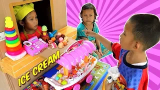 Drama Penjual Es Krim dan Lollipop Pakai Mainan Ice Cream Cart Uangnya Bohongan