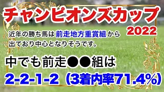 【チャンピオンズカップ2022】近年の勝ち馬は前走地方重賞組から出ており中心となりそうです。