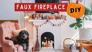 FAUX FIREPLACE DIY | FIREPLACE DIY | EASY DIY | RENTER FRIENDLY | HOLIDAY DIY | EASY FAUX FIREPLACE