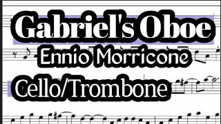 Gabriel's Oboe Cello or Trombone Sheet Music Backing Track Play Along Partitura